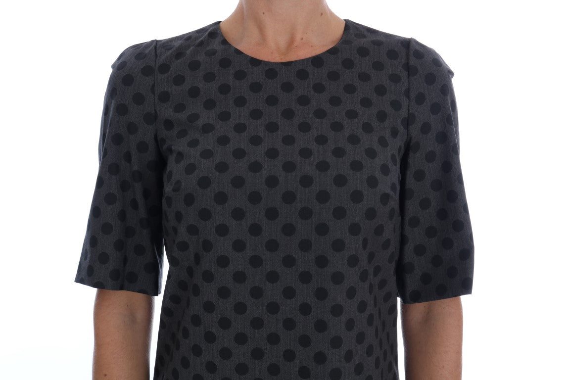 Dolce & Gabbana Gray Polka Dotted Wool Stretch Dress - PreLoved & Luxe