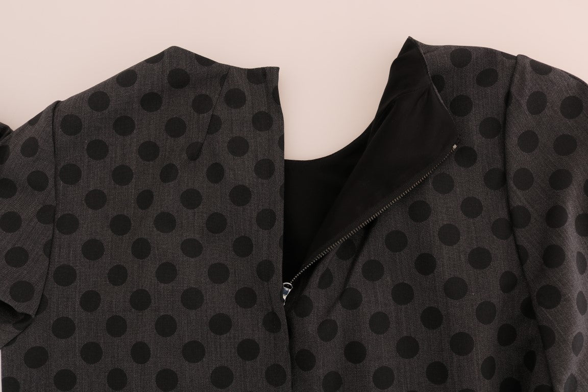Dolce & Gabbana Gray Polka Dotted Wool Stretch Dress - PreLoved & Luxe