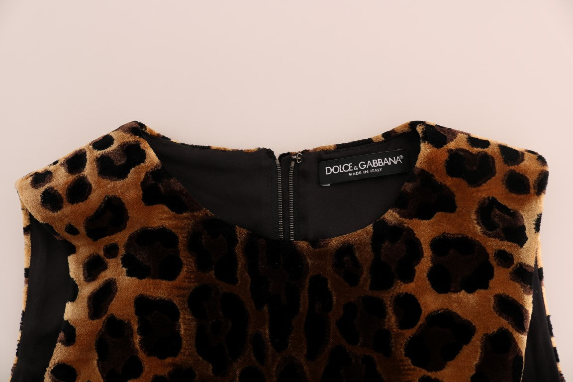 Dolce & Gabbana Brown Leopard Print Silk Sheath Dress - PreLoved & Luxe