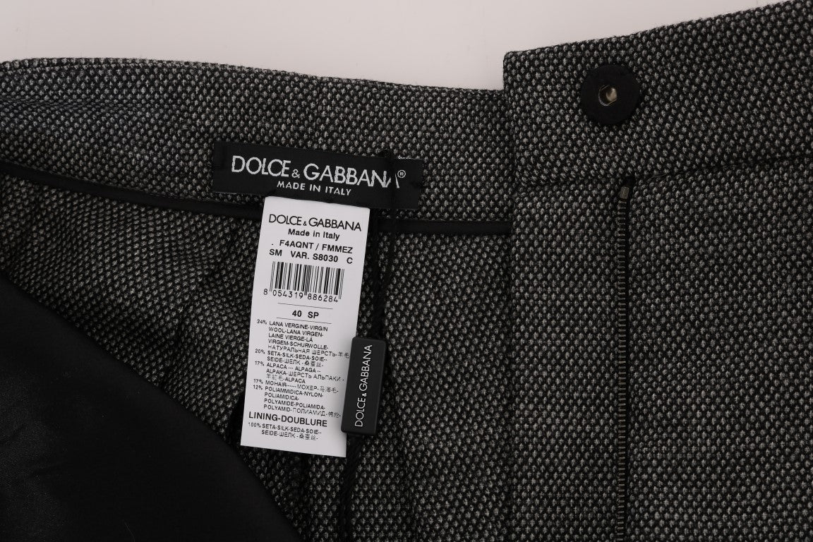 Dolce & Gabbana Gray Wool High Waist Mini Shorts - PreLoved & Luxe