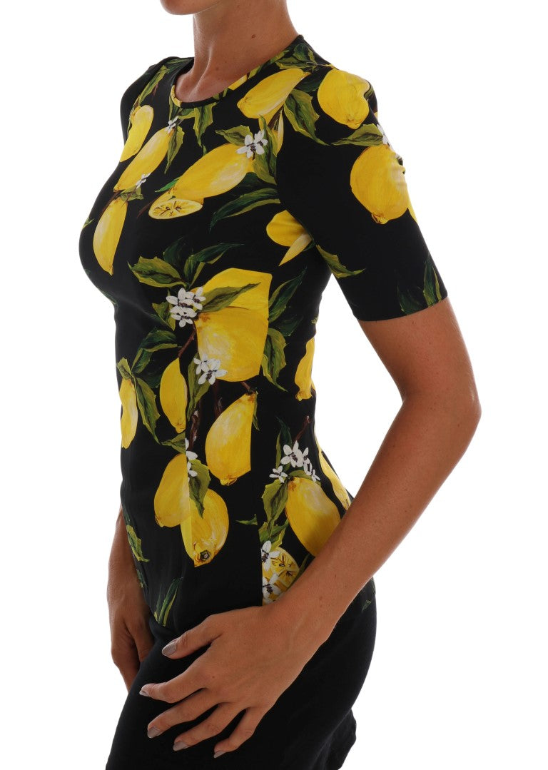 Dolce & Gabbana Multicolor Lemon Silk Stretch T-Shirt - PreLoved & Luxe
