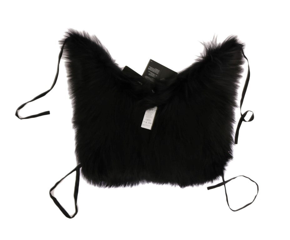 Dolce & Gabbana Black Silver Fox Fur Scarf - PreLoved & Luxe