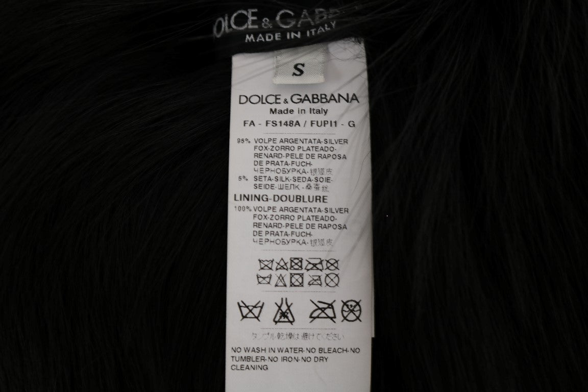 Dolce & Gabbana Black Silver Fox Fur Scarf - PreLoved & Luxe