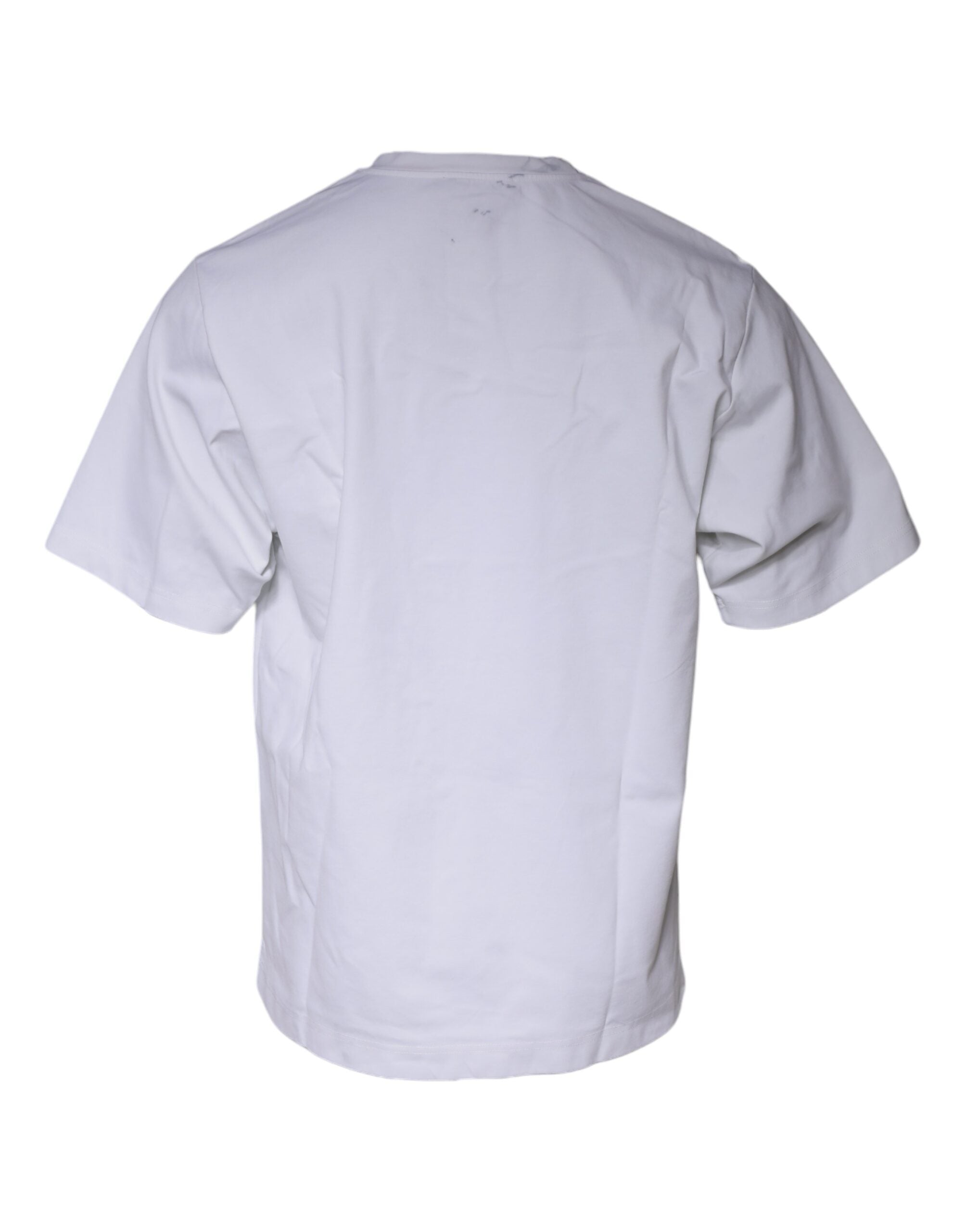Pre-Owned Dolce & Gabbana White Graphic Print Cotton Crew Neck T-shirt