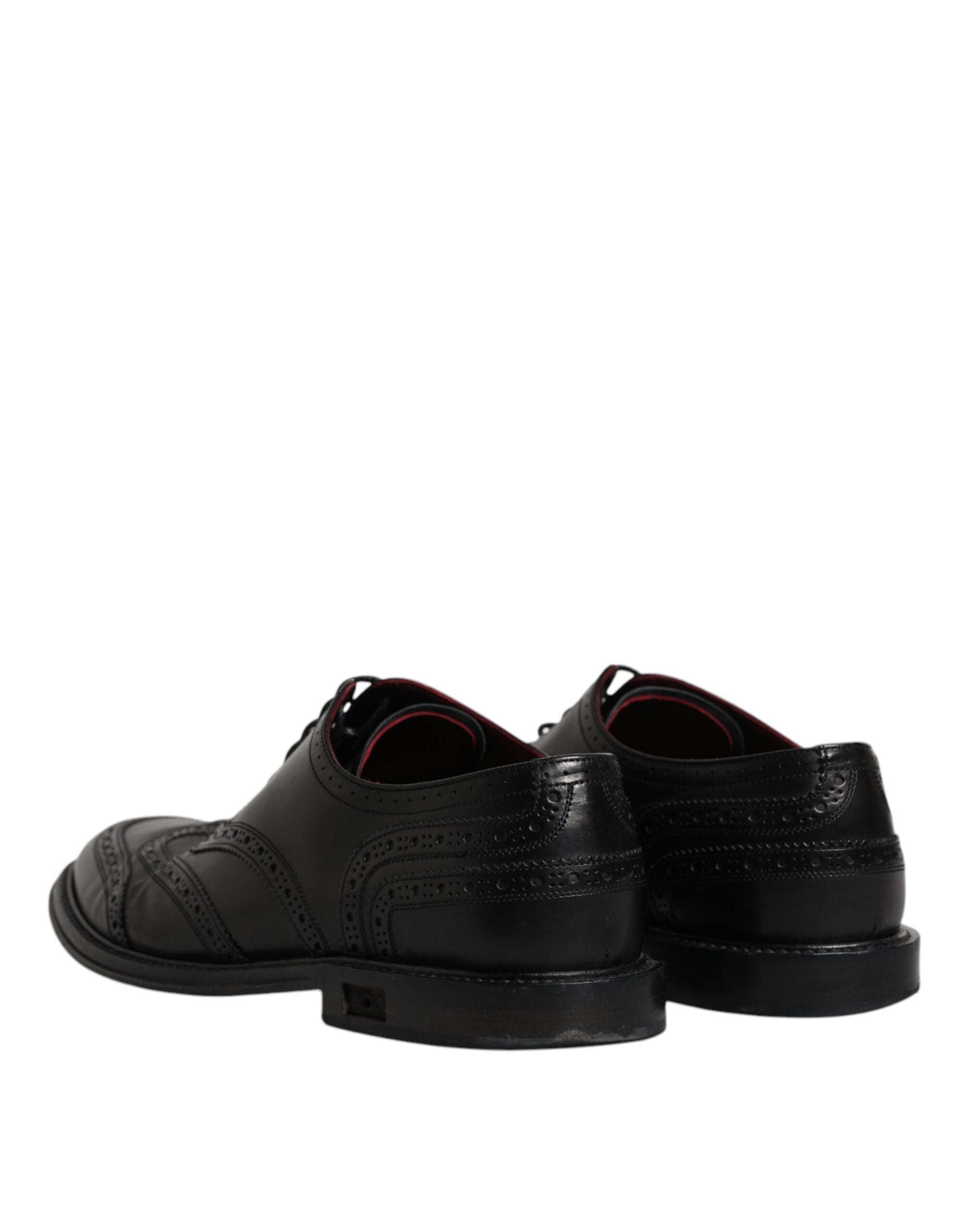 Pre-Owned Dolce & Gabbana Black Leather Derby Wingtip Formal Shoes