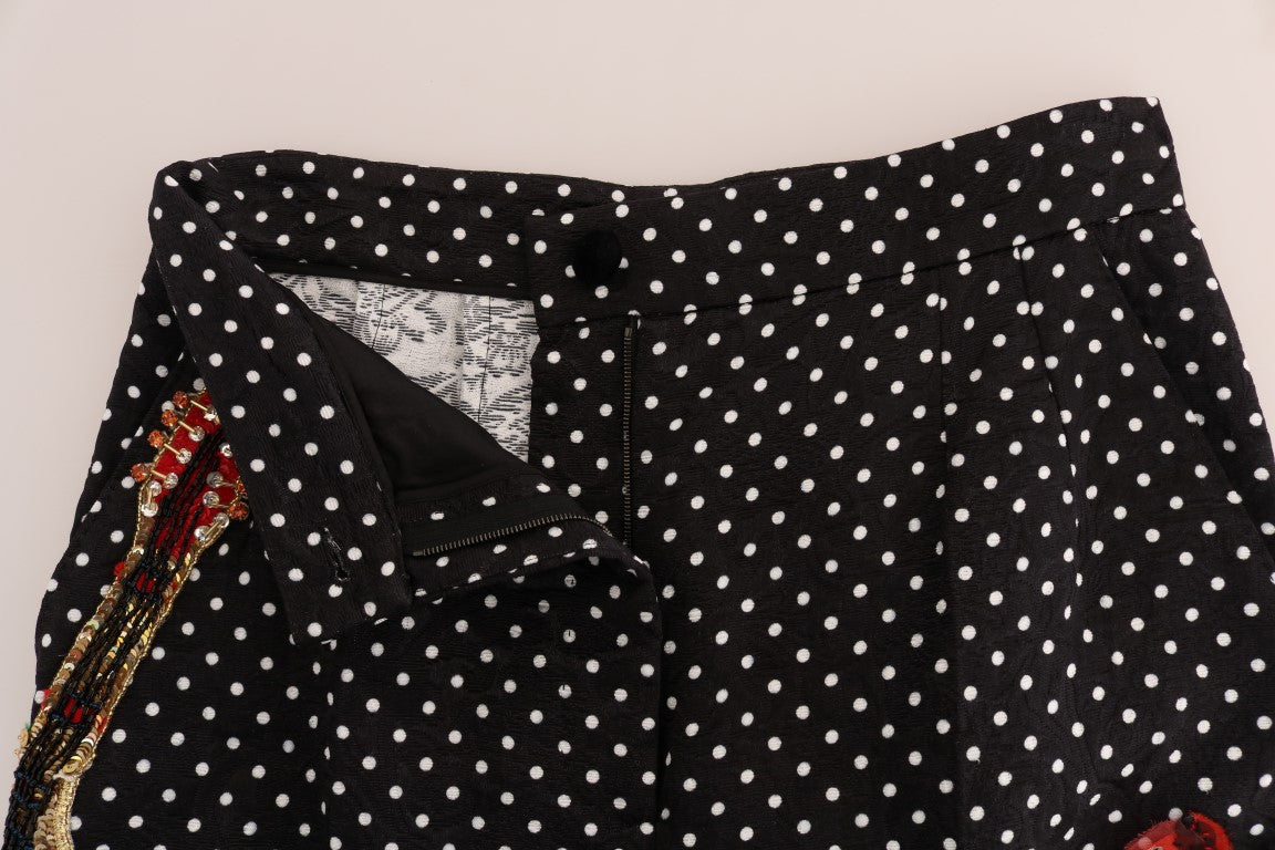 Dolce & Gabbana Black Polka Dot Sicily Crystal Pants - PreLoved & Luxe