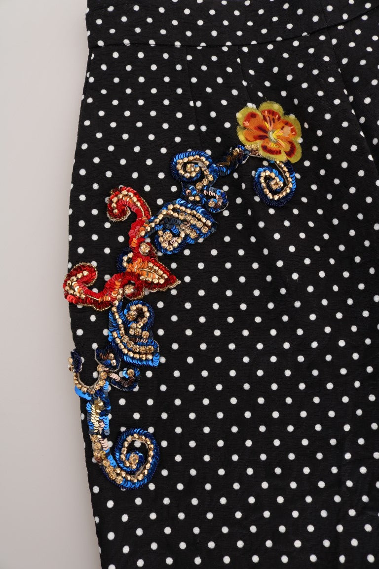Dolce & Gabbana Black Polka Dot Sicily Crystal Pants - PreLoved & Luxe