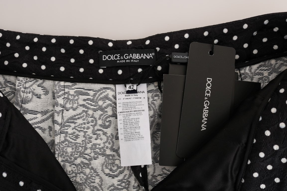 Dolce & Gabbana Black Polka Dot Sicily Crystal Pants - PreLoved & Luxe