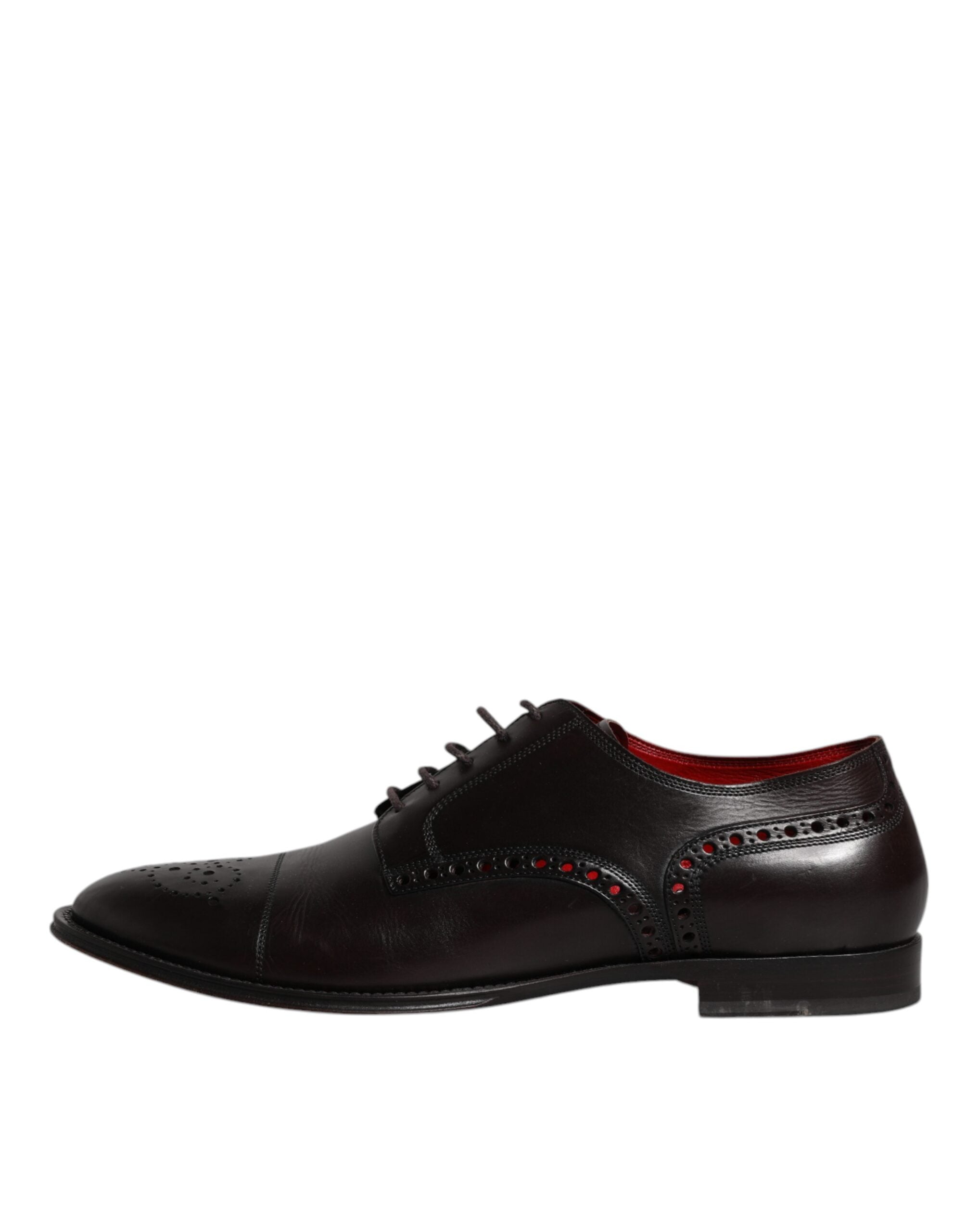 Pre-Owned Dolce & Gabbana Black Calfskin Leather Derby Men Dress Shoes