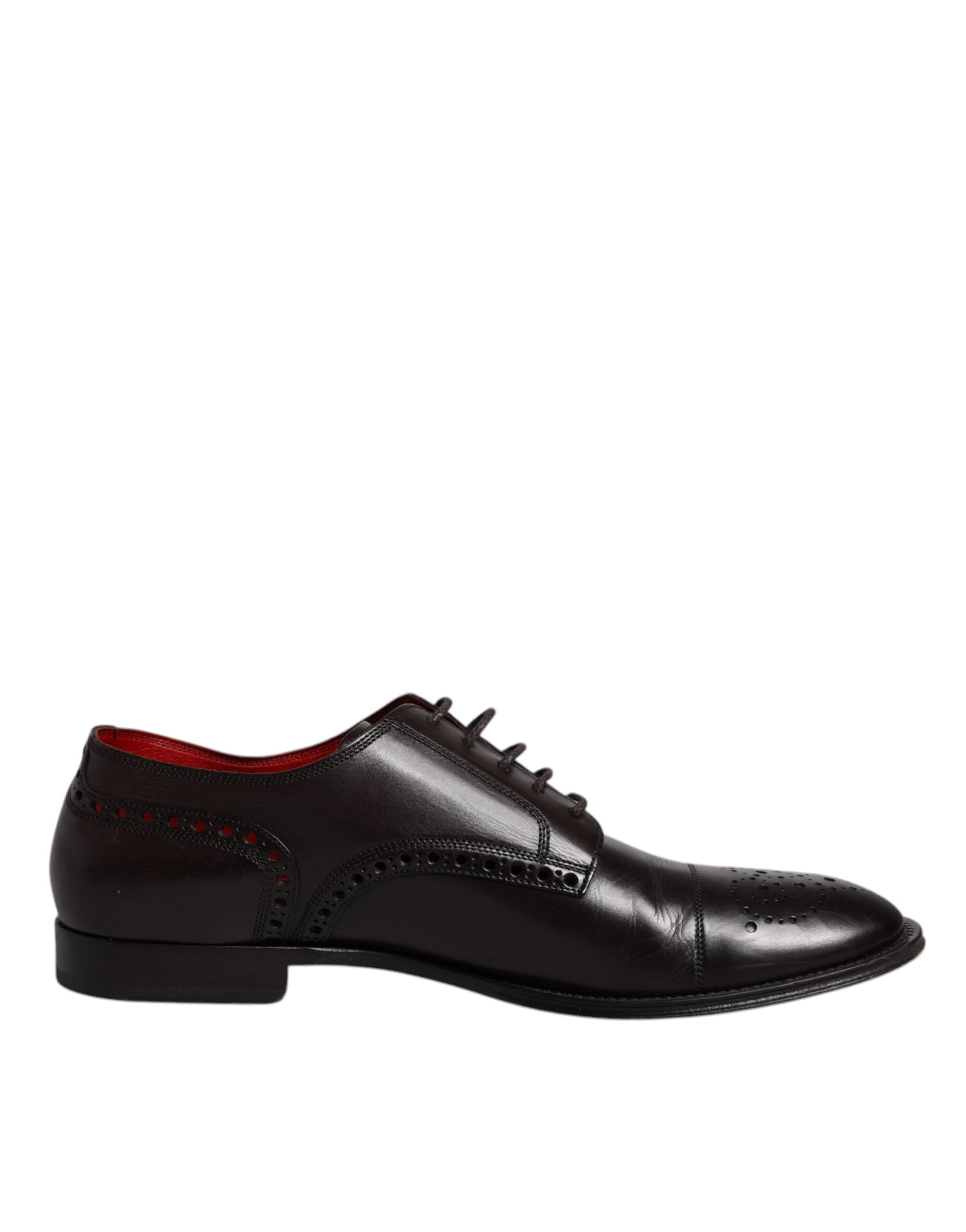 Pre-Owned Dolce & Gabbana Black Calfskin Leather Derby Men Dress Shoes