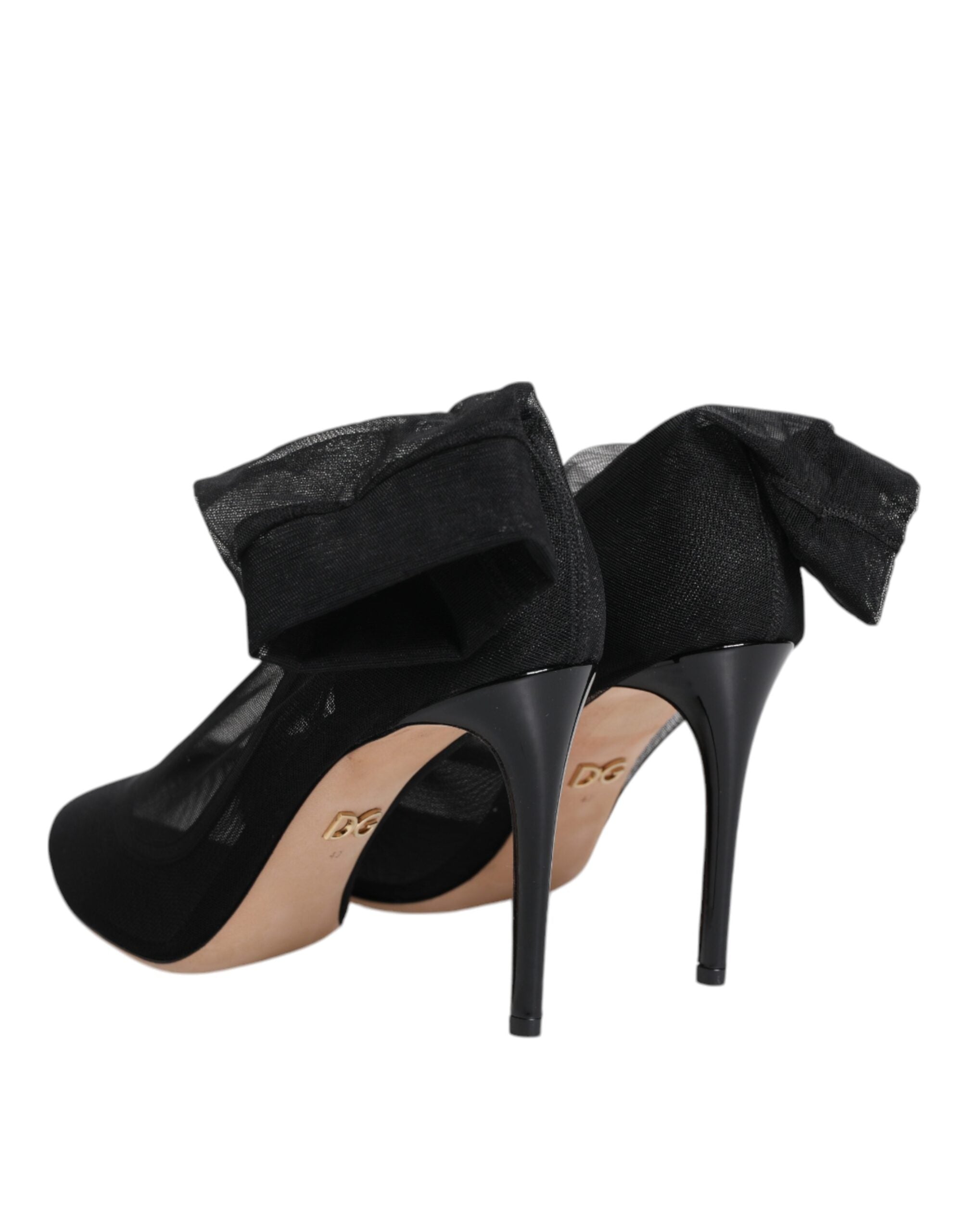 Pre-Owned Dolce & Gabbana Black Nylon Mesh Sock Style Boots Shoes