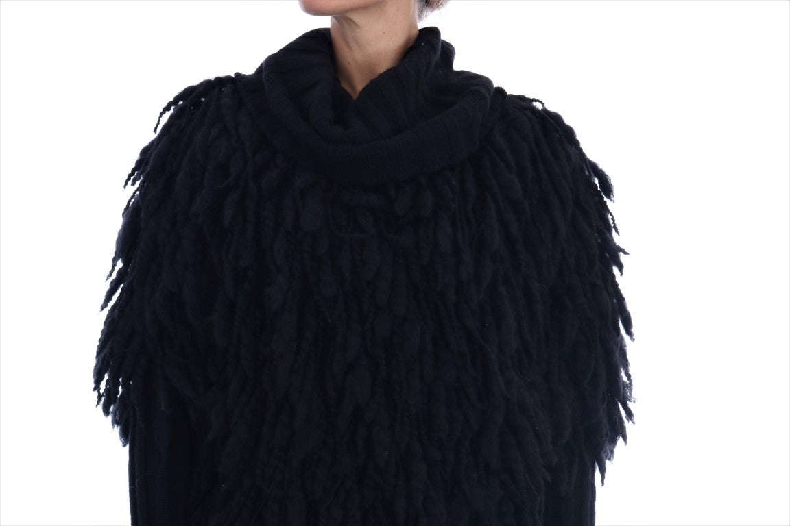 Dolce & Gabbana Black Fringes Wool Pullover Sweater - PreLoved & Luxe