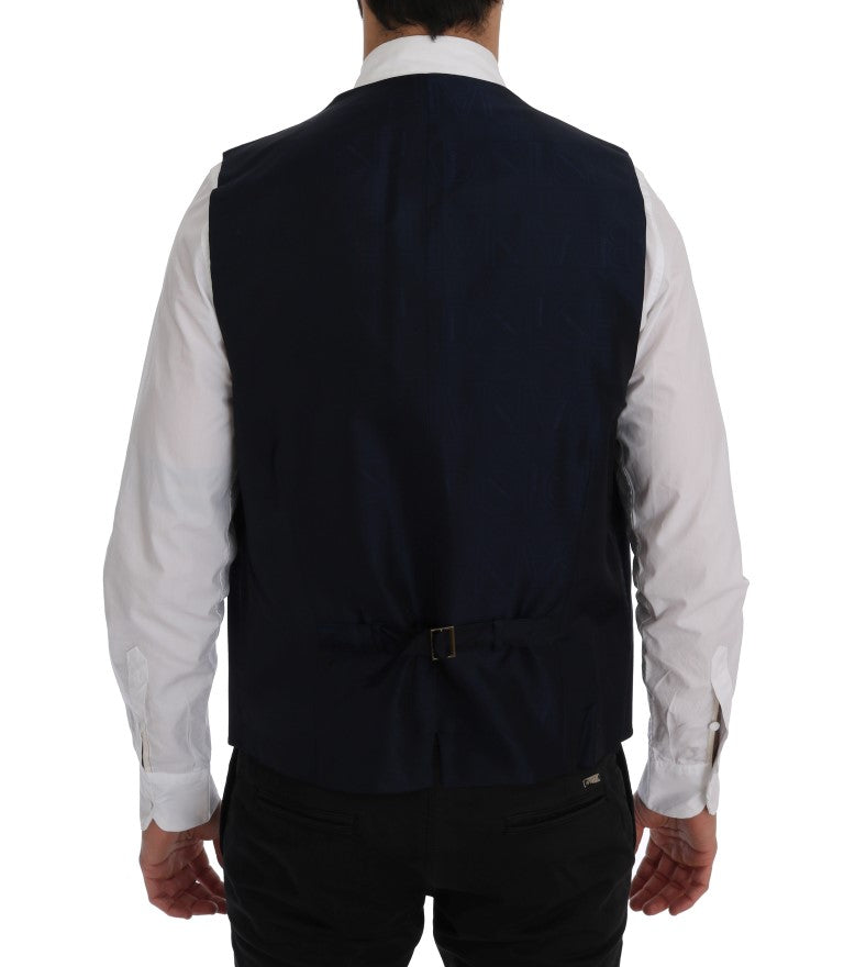 Dolce & Gabbana Blue STAFF Wool Stretch Vest - PreLoved & Luxe