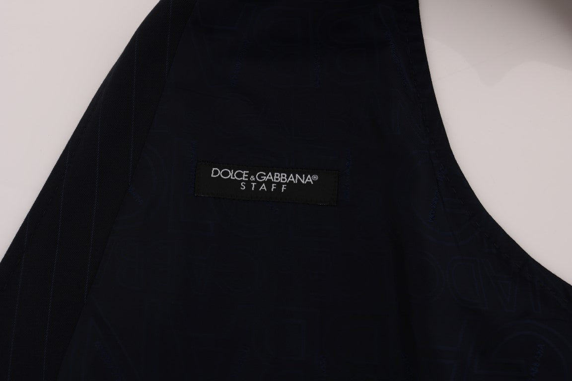 Dolce & Gabbana Blue STAFF Wool Stretch Vest - PreLoved & Luxe