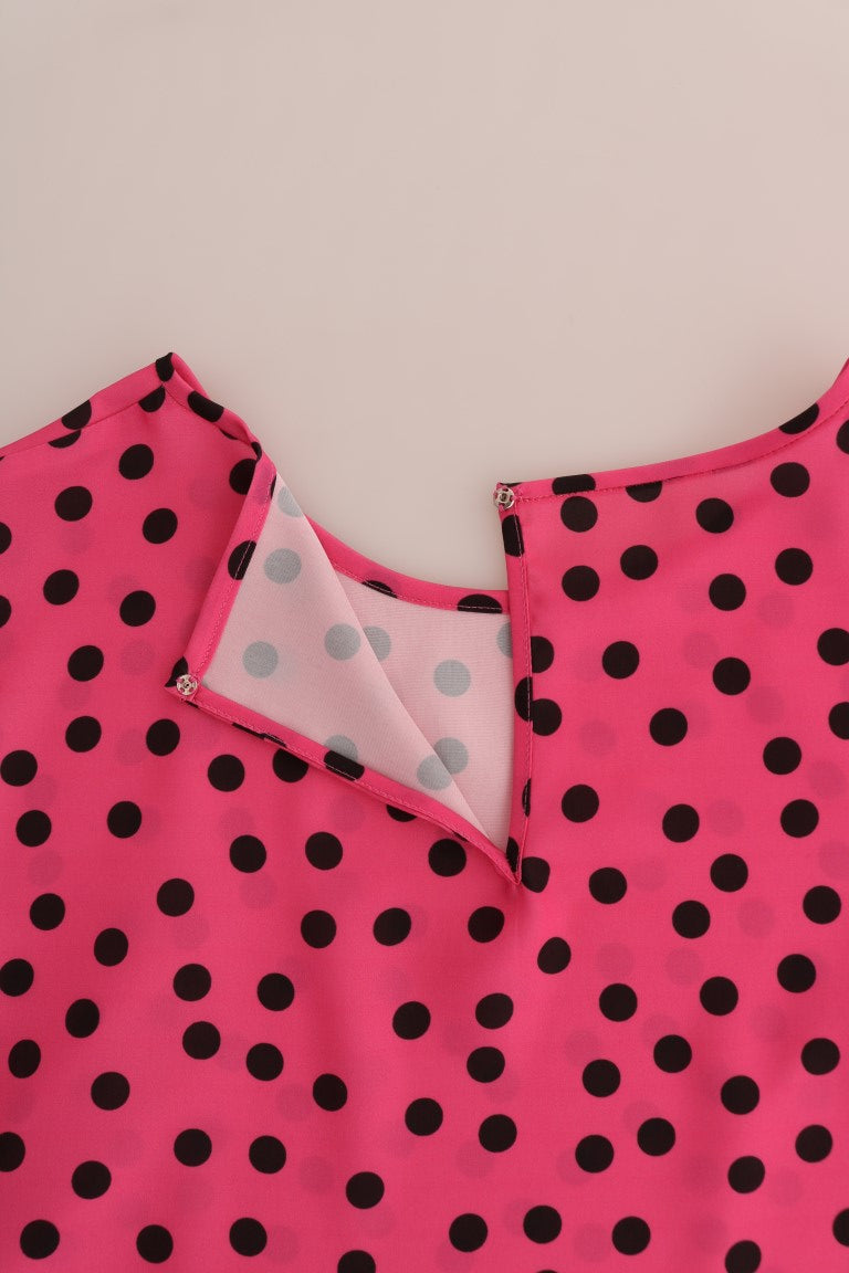 Dolce & Gabbana Pink Polka Dotted Silk Blouse - PreLoved & Luxe