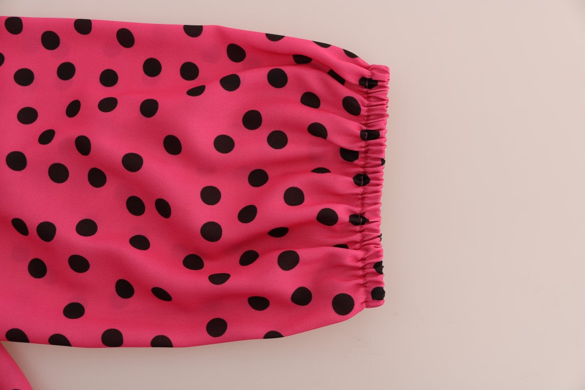 Dolce & Gabbana Pink Polka Dotted Silk Blouse - PreLoved & Luxe