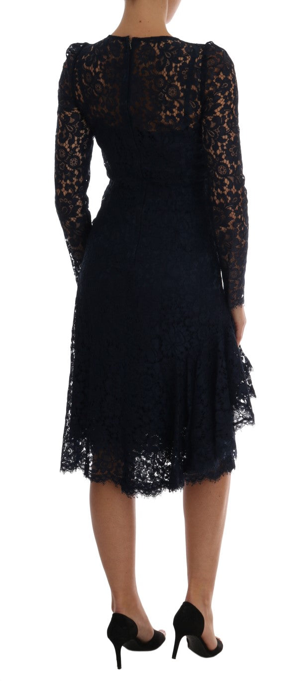 Dolce & Gabbana Blue Taormina Floral Lace Sheath Dress - PreLoved & Luxe