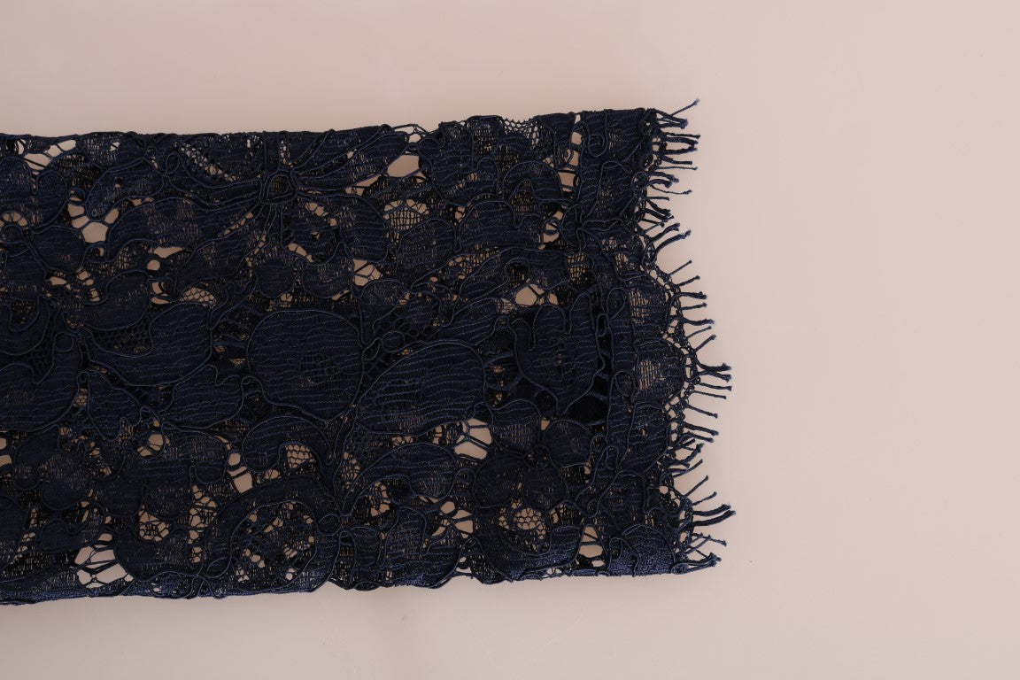Dolce & Gabbana Blue Taormina Floral Lace Sheath Dress - PreLoved & Luxe