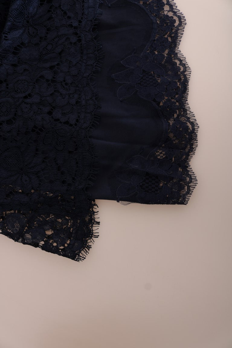 Dolce & Gabbana Blue Taormina Floral Lace Sheath Dress - PreLoved & Luxe