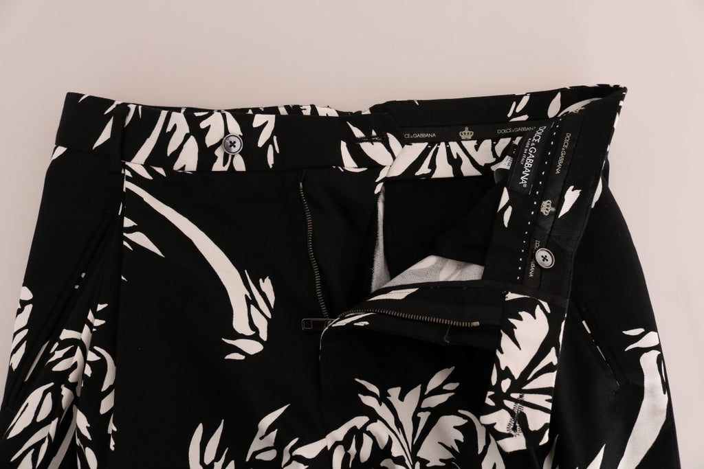 Dolce & Gabbana Black Tree Cotton Stretch Pants - PreLoved & Luxe