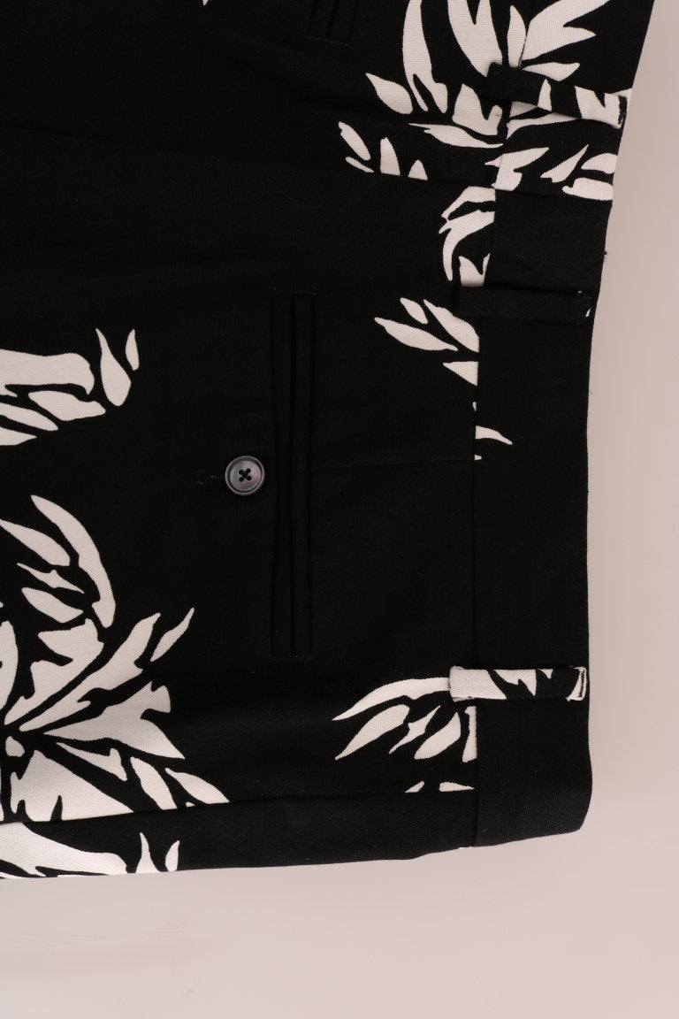 Dolce & Gabbana Black Tree Cotton Stretch Pants - PreLoved & Luxe