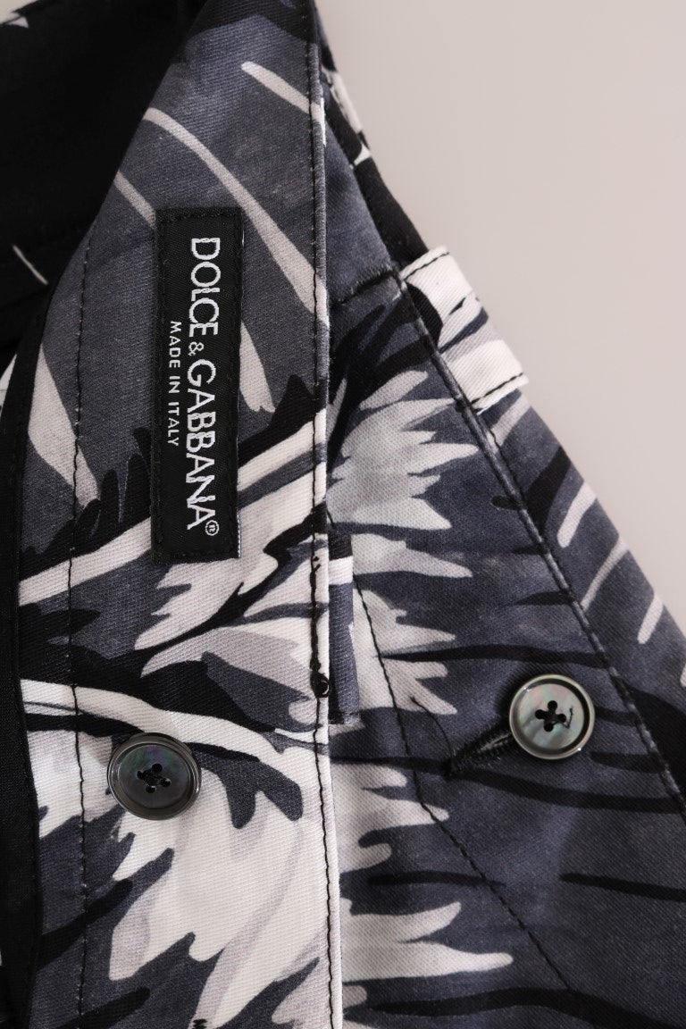 Dolce & Gabbana Gray Banana Leaf Cotton Pants - PreLoved & Luxe