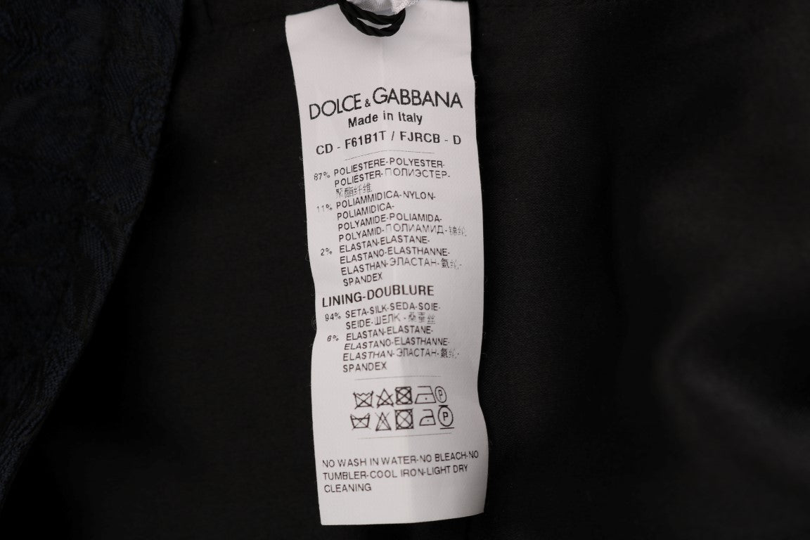 Dolce & Gabbana Black Blue Flare Mini Dress - PreLoved & Luxe