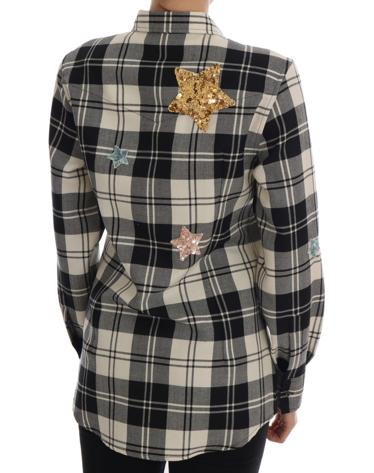 Dolce & Gabbana Black White Fairy Tale Crystal Shirt - PreLoved & Luxe