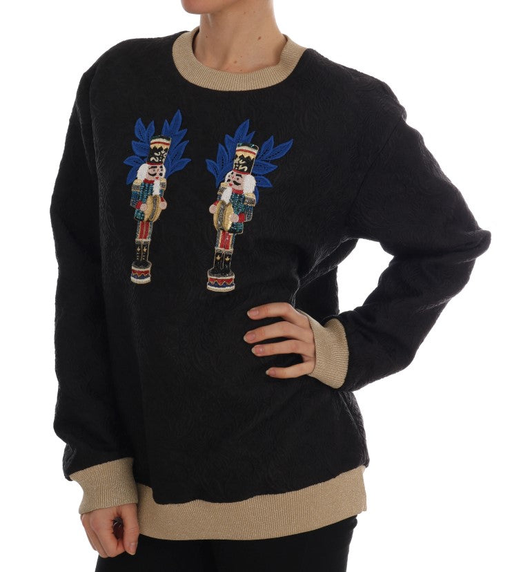 Dolce & Gabbana Black Fairy Tale Brocade Zipper Sweater - PreLoved & Luxe