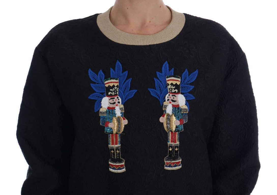 Dolce & Gabbana Black Fairy Tale Brocade Zipper Sweater - PreLoved & Luxe