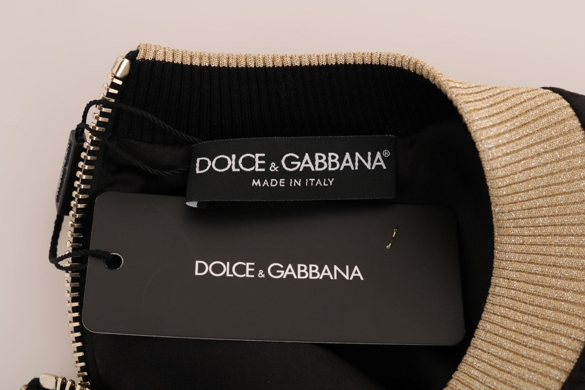 Dolce & Gabbana Black Fairy Tale Brocade Zipper Sweater - PreLoved & Luxe
