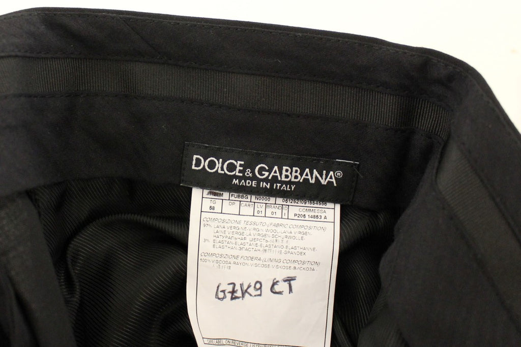 Dolce & Gabbana Black Wool Stretch Pleated Pants - PreLoved & Luxe