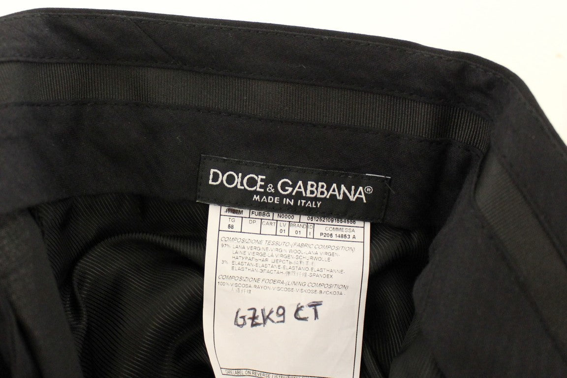 Dolce & Gabbana Black Wool Stretch Pleated Pants - PreLoved & Luxe