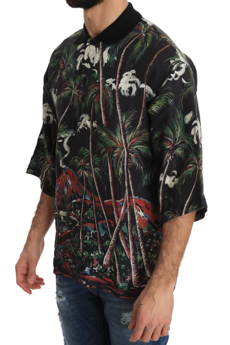 Dolce & Gabbana Black Volcano Sicily Short Sleeve T-Shirt - PreLoved & Luxe