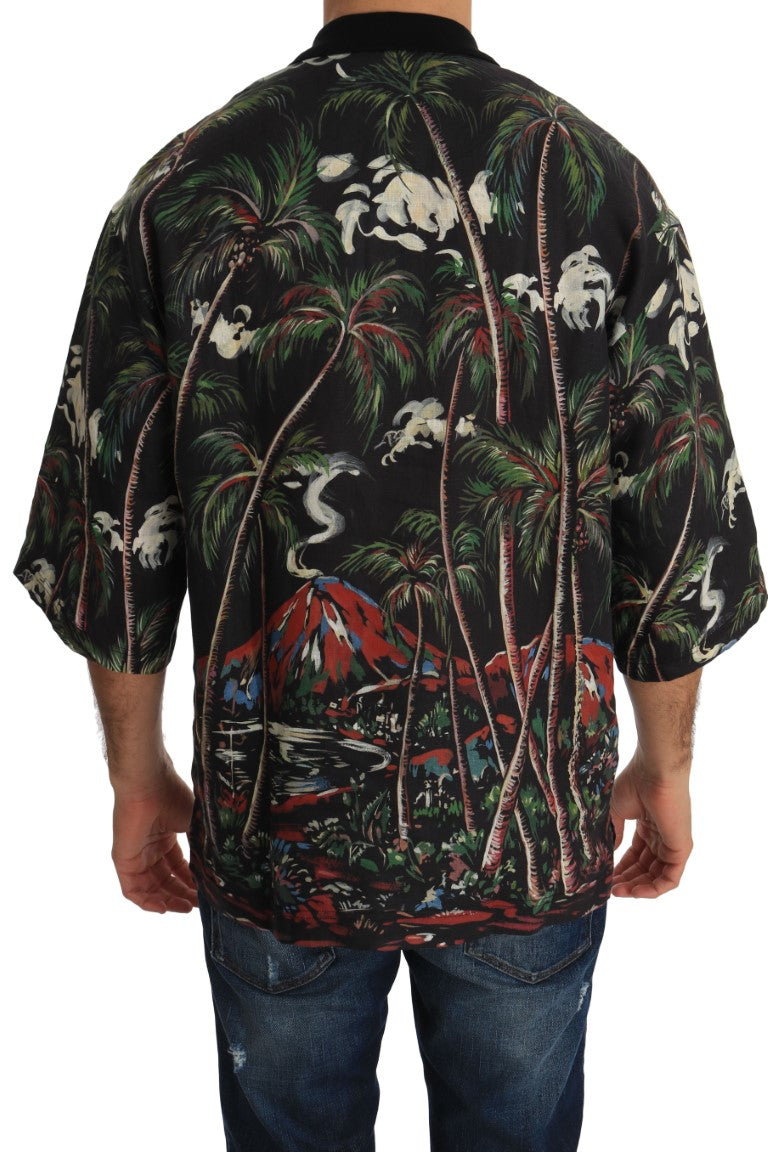 Dolce & Gabbana Black Volcano Sicily Short Sleeve T-Shirt - PreLoved & Luxe