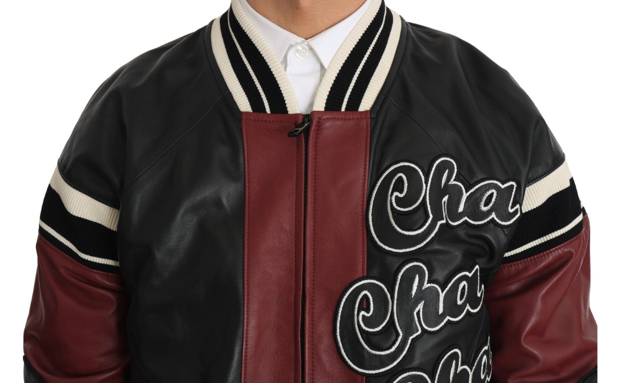 Dolce & Gabbana Leather Club Lounge Black Red Jacket - PreLoved & Luxe