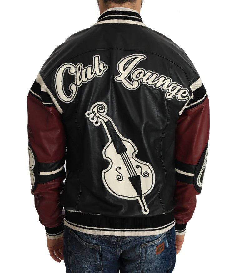 Dolce & Gabbana Leather Club Lounge Black Red Jacket - PreLoved & Luxe