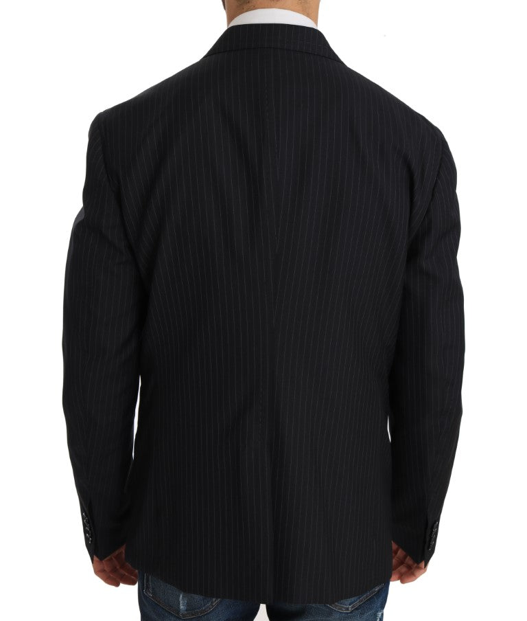 Dolce & Gabbana Gray Striped Wool Jacket Coat Slim Blazer - PreLoved & Luxe