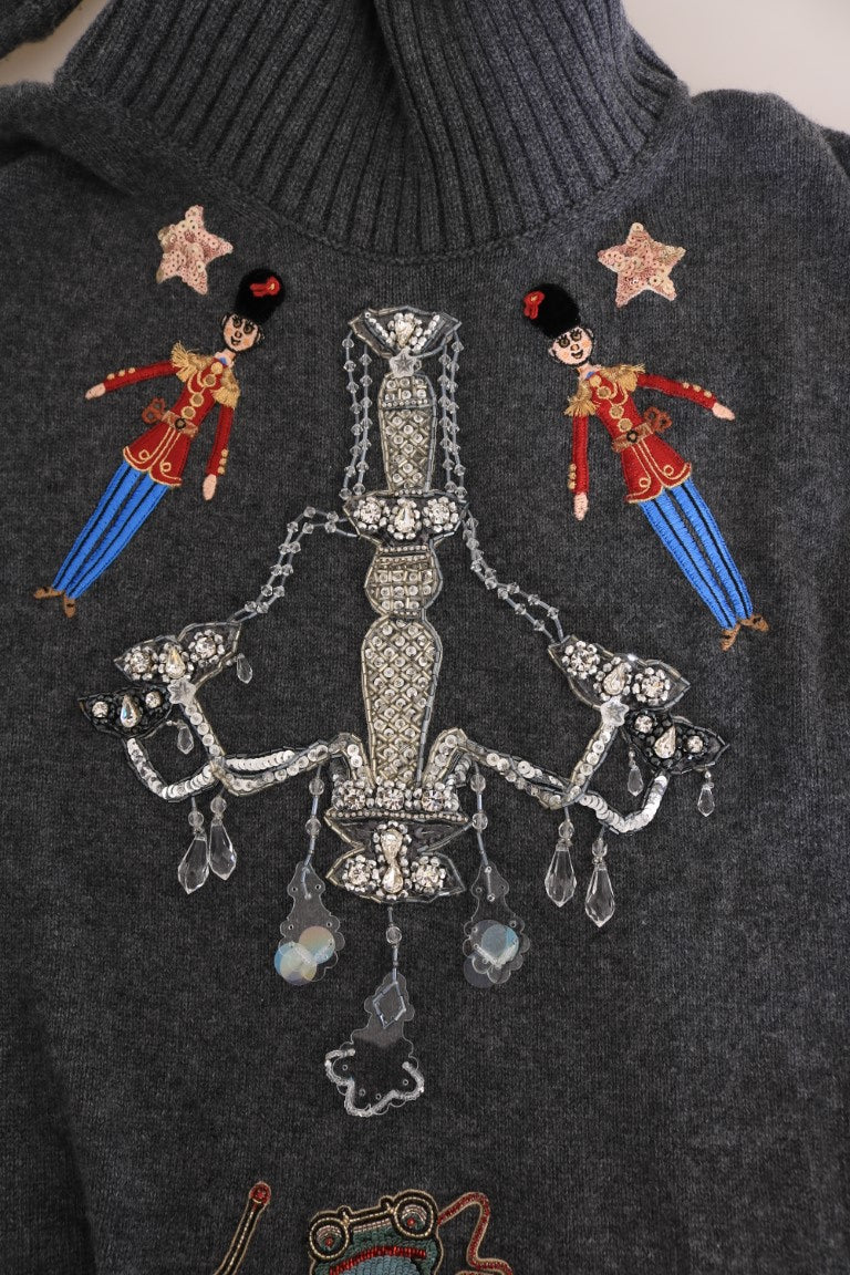 Dolce & Gabbana Fairy Tale Crystal Gray Cashmere Sweater - PreLoved & Luxe