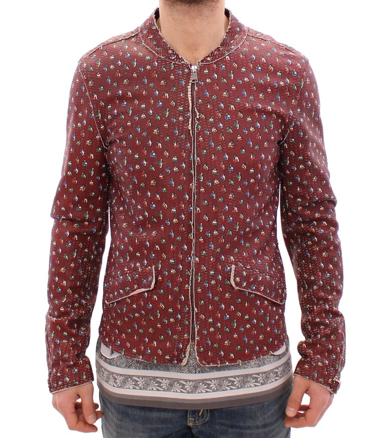 Dolce & Gabbana Bordeaux Leather Boxer Print Jacket Coat - PreLoved & Luxe