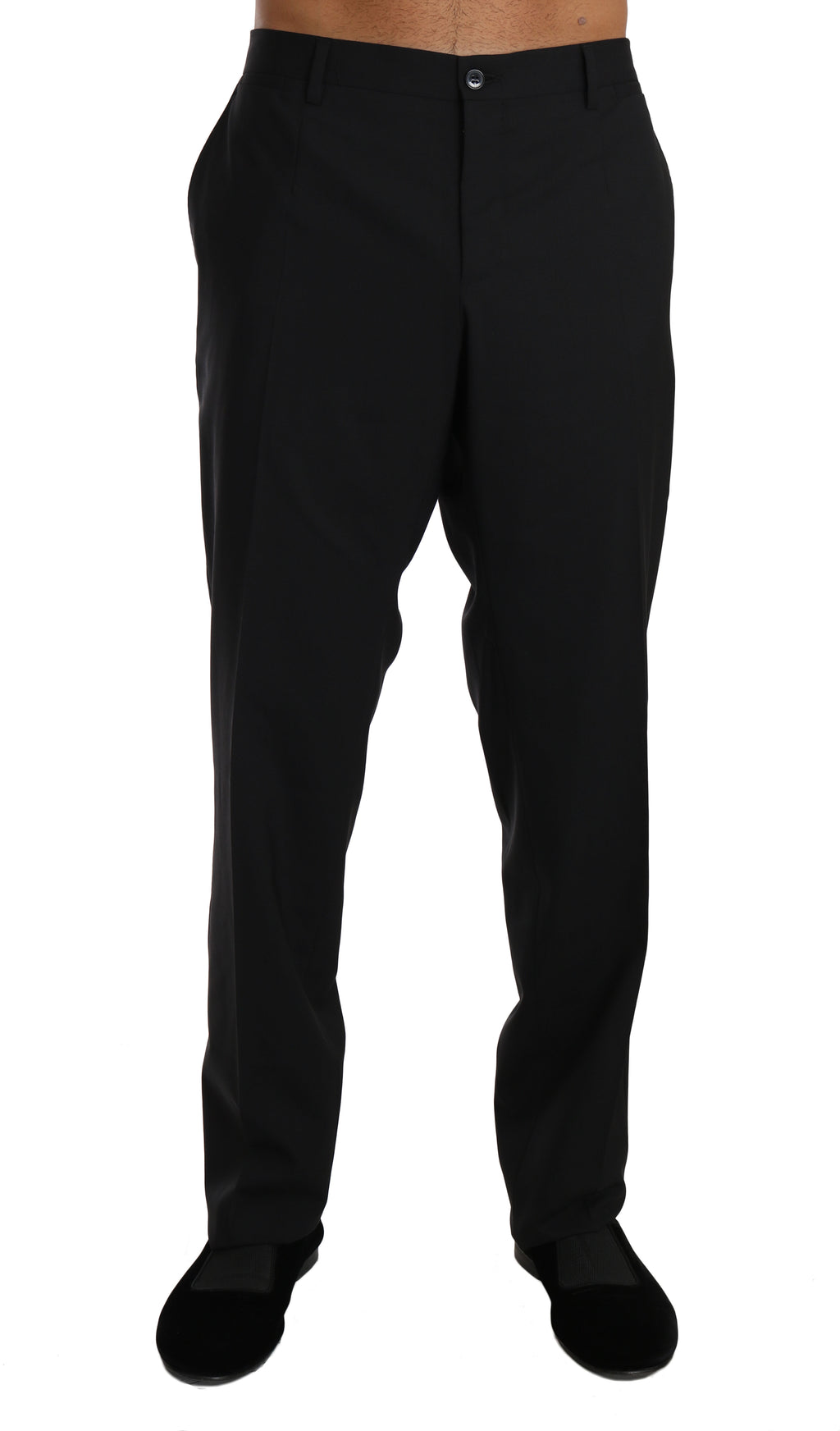 Dolce & Gabbana Black Wool Stretch Formal Trousers - PreLoved & Luxe