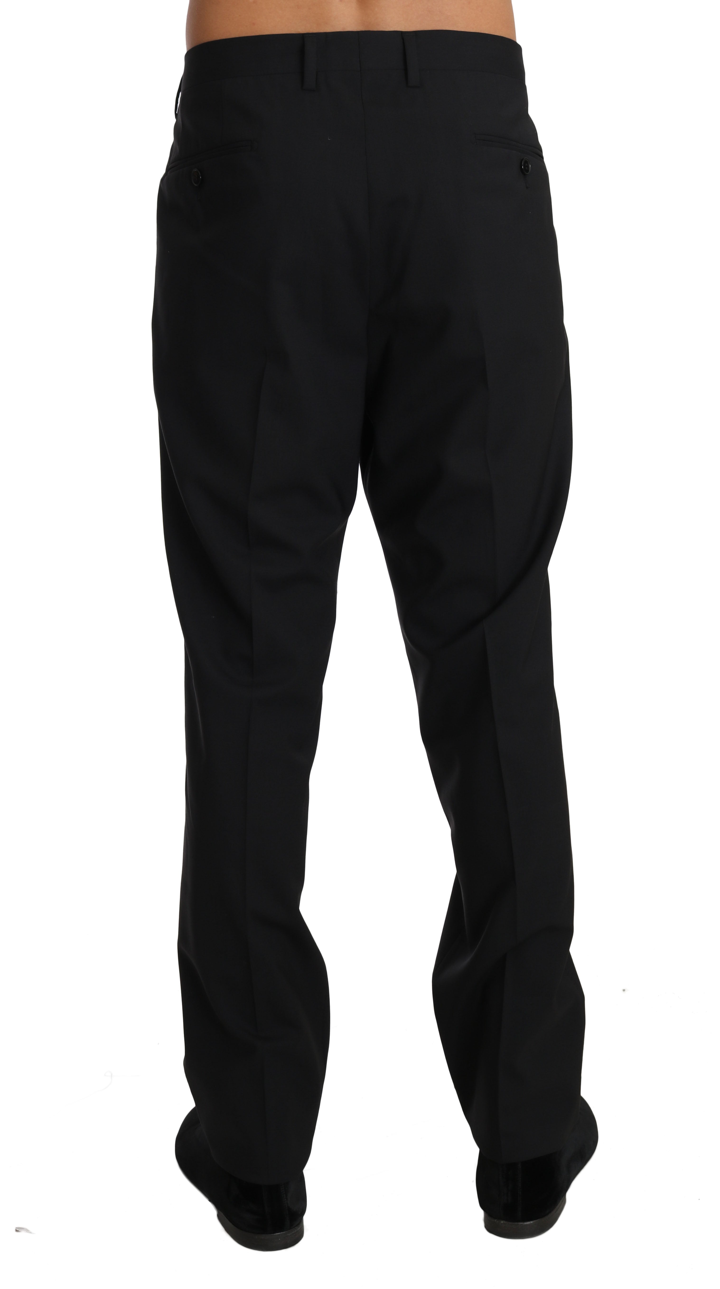 Dolce & Gabbana Black Wool Stretch Formal Trousers - PreLoved & Luxe