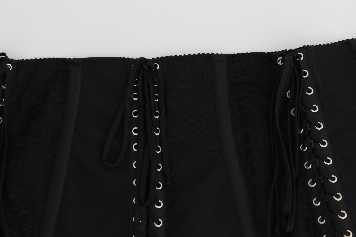Dolce & Gabbana Black Stretch Corset Waist Strap Belt - PreLoved & Luxe
