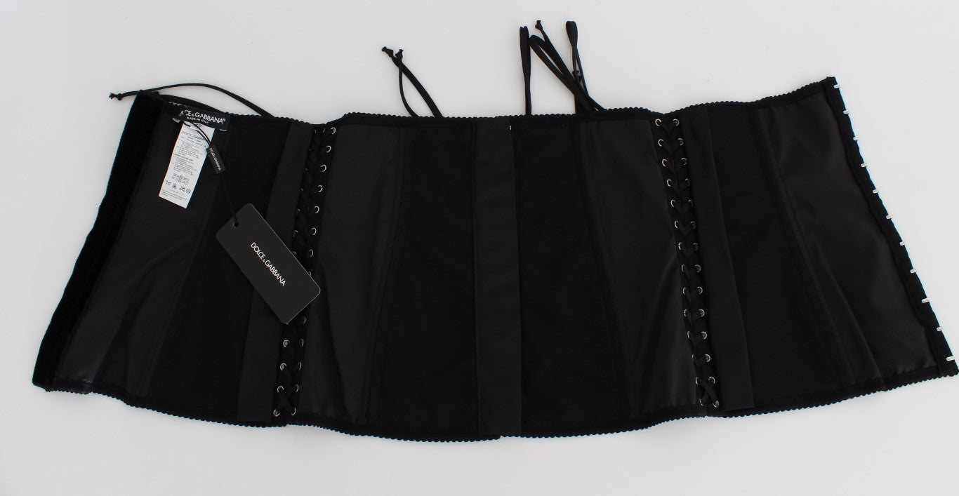 Dolce & Gabbana Black Stretch Corset Waist Strap Belt - PreLoved & Luxe