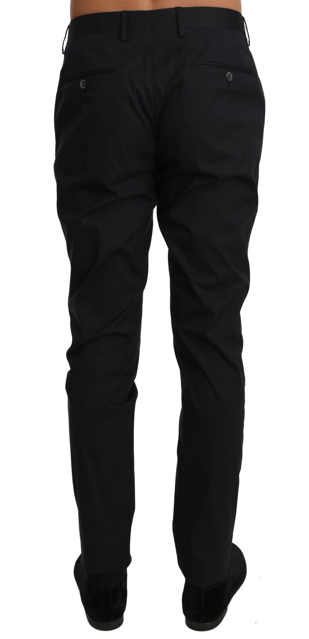 Dolce & Gabbana Black Cotton Stretch Formal Trousers Pants - PreLoved & Luxe