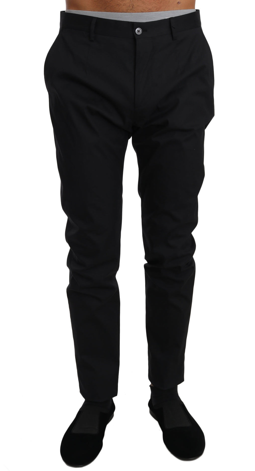 Dolce & Gabbana Black Cotton Stretch Formal Trousers Pants - PreLoved & Luxe