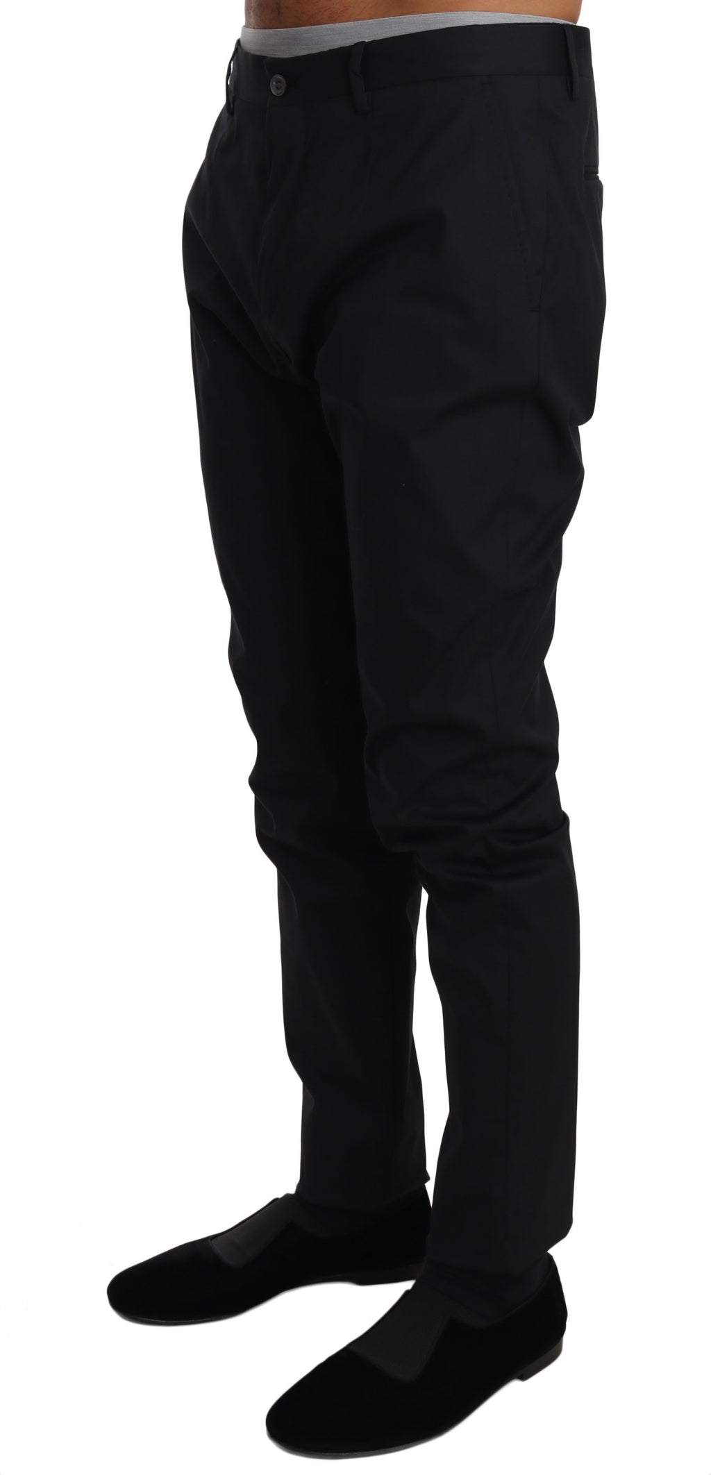 Dolce & Gabbana Black Cotton Stretch Formal Trousers Pants - PreLoved & Luxe
