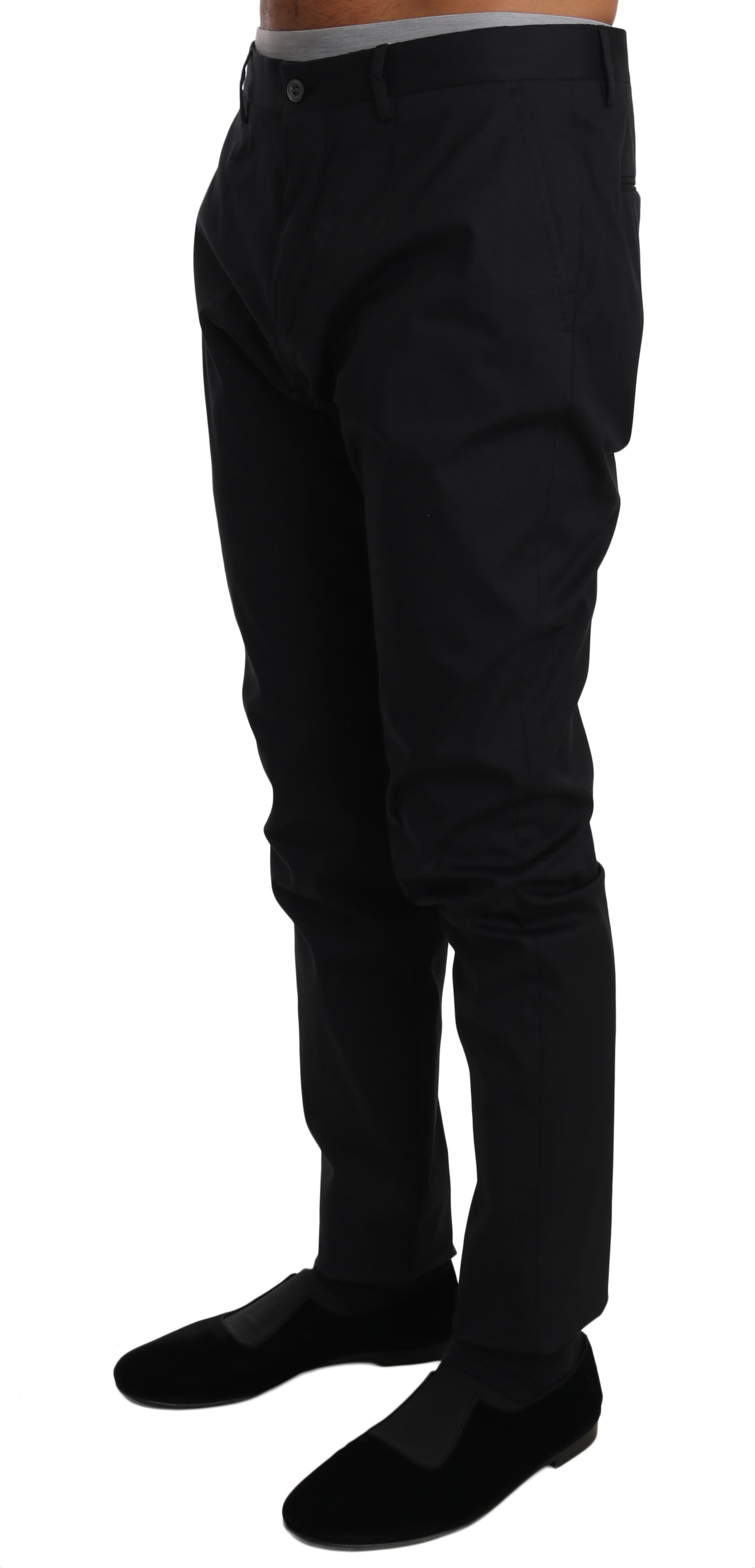 Dolce & Gabbana Black Cotton Stretch Formal Trousers Pants - PreLoved & Luxe