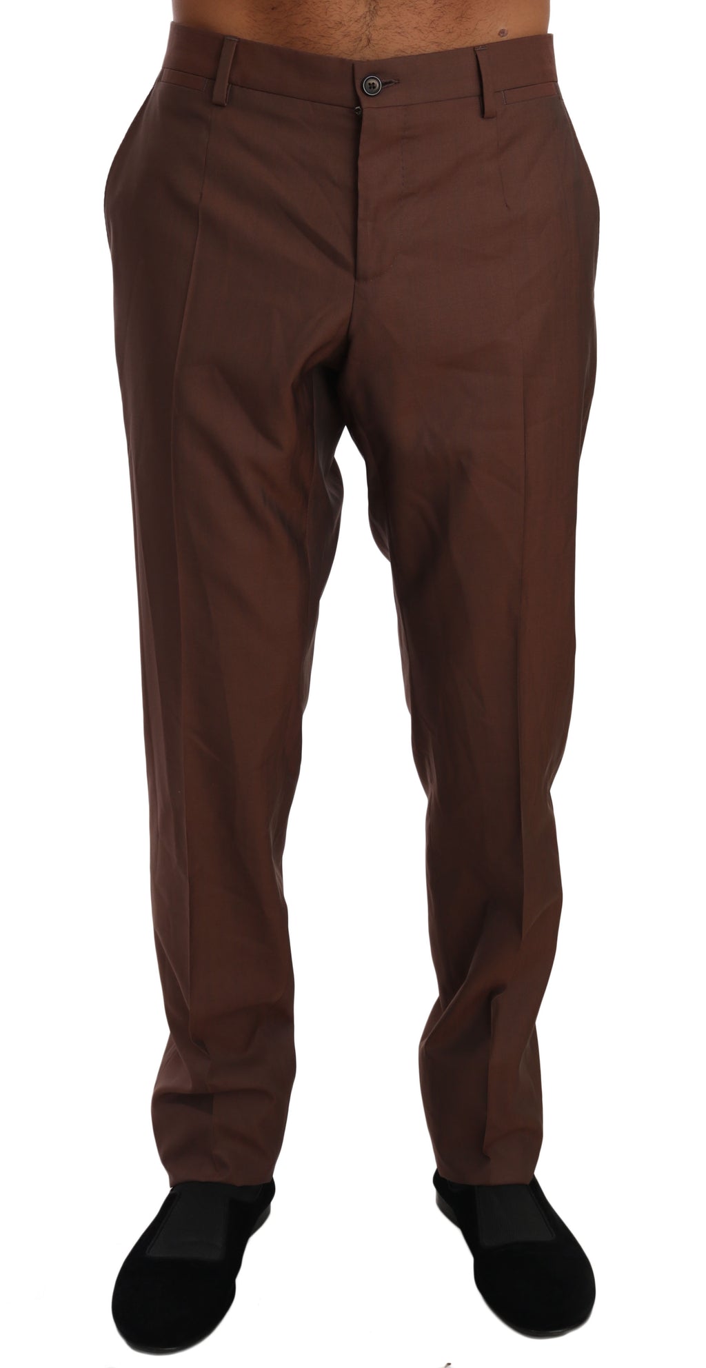 Dolce & Gabbana Brown Wool Silk Formal Trousers Pants - PreLoved & Luxe