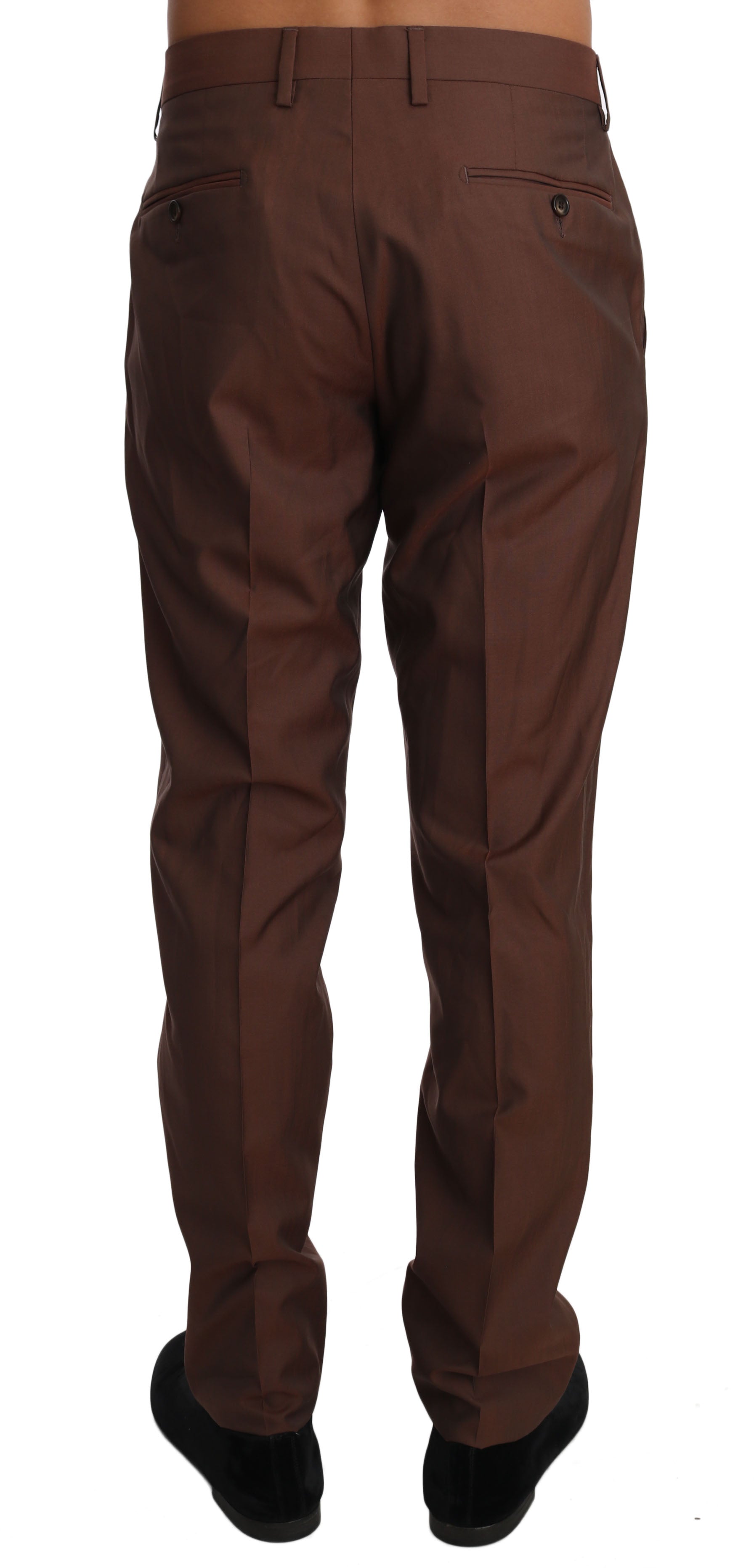 Dolce & Gabbana Brown Wool Silk Formal Trousers Pants - PreLoved & Luxe